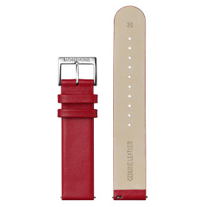 20mm Red Genuine Leather Mondaine Watch Strap FE16220.30Q.4